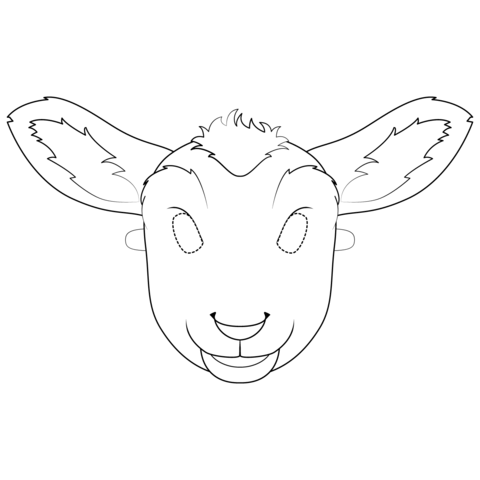 Lamb Mask Coloring Page